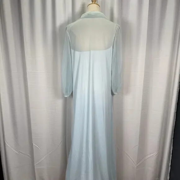 Vintage Miss Dior Long Nightgown Christian Dior Blue Size Medium Romantic